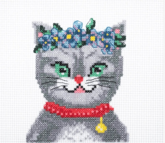 Kit point de croix chat
